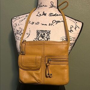Mustard Yellow Leather Crossbody Bag